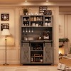 70'' Wine Coffee Bar Cabinet with Storage Hutch, Tall Kitchen Pantry Liquor Cabinet with Sliding Barn Doors for Home Dining Room - 3 of 4