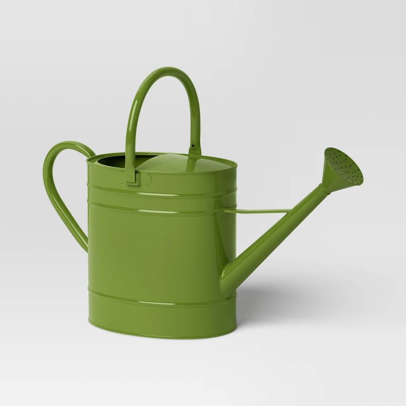 2gal Iron Oval Outdoor Watering Can with Powder Coat Finish Green - Threshold&#8482;, 1 of 5
