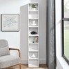 PAGED Tall Narrow Bookcase 8-Tier Storage Cabinet with Adjustable Shelves, Display Bookshelf for Home Office, Study - 2 of 4