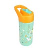 Zak Designs 16 fl oz Polypropylene Glow in the Dark Cypress Mickey Straw Bottle Orange/Teal Green - 3 of 4