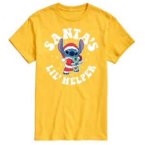 Men's - Lilo and Stitch - Santas Lil Helper Christmas Short Sleeve Graphic T-Shirt - 1 of 4