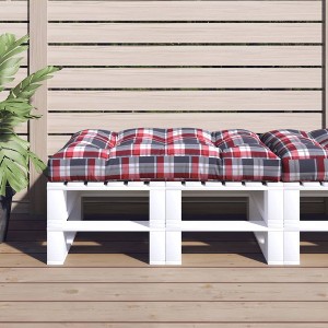 vidaXL Pallet Cushion Red Check Pattern 47.2 in.x31.5 in.x4.7 in. Fabric - 1 of 4