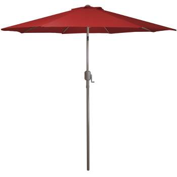 Northlight 9ft Outdoor Patio Market Umbrella with Hand Crank and Tilt, Red