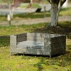 Gulches Outdoor and Indoor Waterproof Pet Furniture - PE Wicker Pet Sofa with Cushion in Dark Gray - 4 of 4