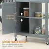 NicBex 1 Drawer Rolling Kitchen Island Cart with 1 Cabinet and 2 Open Shelves,Kitchen Island on Wheels with Towel Rack,Island Table for Kitchen - 4 of 4