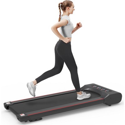 Electric Under Desk Walking Pad Treadmill with 2.5HP Quiet Motor, LED Display & Remote, Shock Absorption, Portable No-Assembly Treadmill