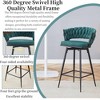 QingMoon Swivel Bar Stools Set of 2, Linen Upholstered Barstools, Modern Counter Height Chairs with Adjustable Non-Slip Foot Mat for Kitchen Island - 2 of 4