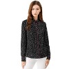 Allegra K Women's Printed Long Sleeve Piped Button Down Office Shirt - 3 of 4