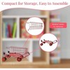 Red Toy Shopping Cart with Food, Sturdy Metal Frame, Folds for Easy Storage. - 3 of 4