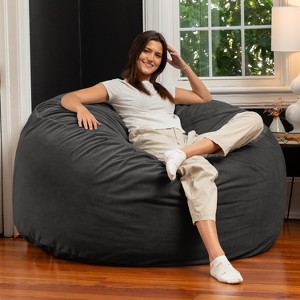 Jaxx 5 Foot Saxx - Large Round Bean Bag Chair for Adults - Lush Velvet - 1 of 3