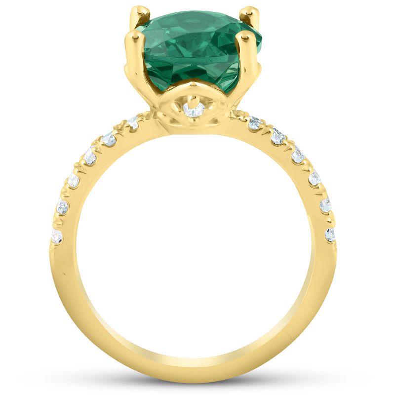 Pompeii3 Emerald & Diamond 3/8 ct Ring 14k Yellow Gold, 3 of 6