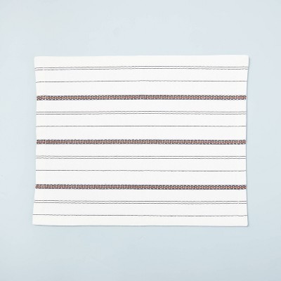 Seasonal Stripes Woven Placemat Gray/Pumpkin Brown - Hearth & Hand™ with Magnolia