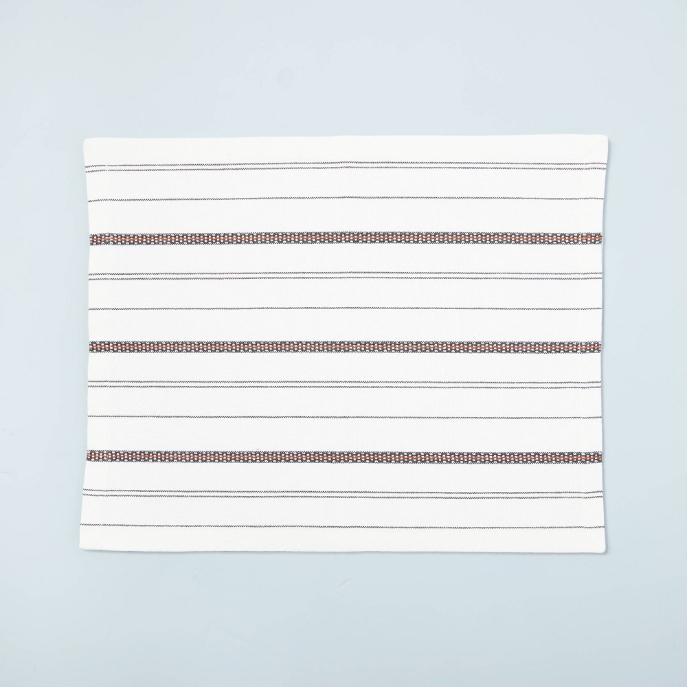 Seasonal Stripes Woven Placemat Gray/Pumpkin Brown - Hearth & Hand with Magnolia