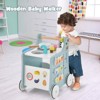 Infans 6-in-1 Baby Push Walker Wooden Strollers Learning Activity Center Toy w/ Kitchen - 3 of 4