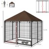 Kumasinova 83"/56"/50" Dog Kennel Outdoor with Covered Roof,83.Large Dog Playpen with Rotating Bowl,Garden Dog Play Pen for Small Dogs,Ducks,Rabbits - 2 of 4