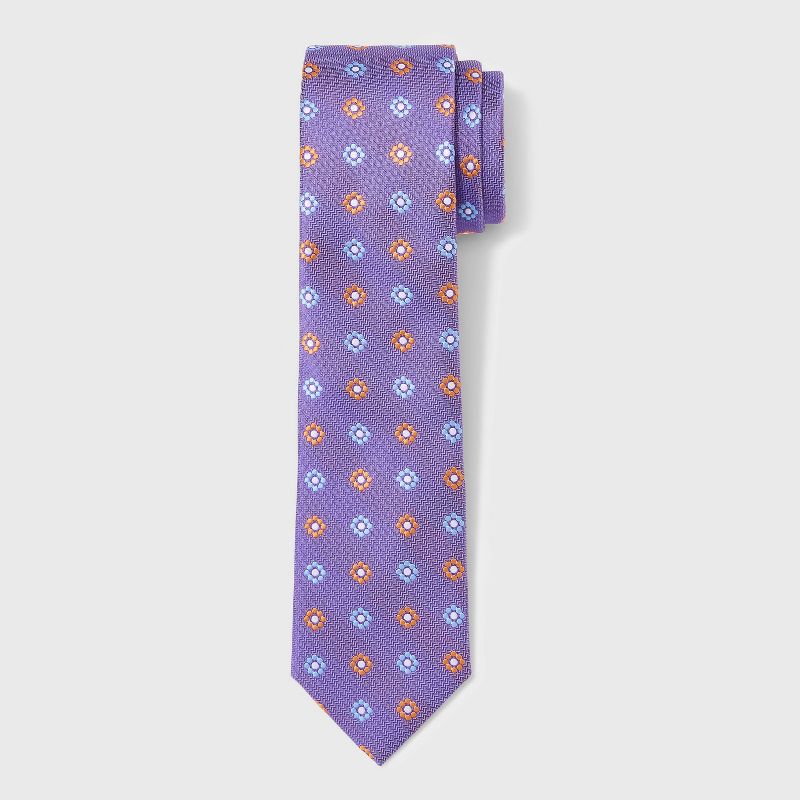 Men&#39;s Floral Print Neck Tie - Goodfellow &#38; Co&#8482; Assorted Purple One Size, 1 of 5