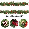 9 FT Artificial Christmas Garland, Pre-Lit 50 LED Battery Operated Lighted Xmas Garland with 8 Modes - 3 of 4