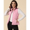 Allegra K Women's Stand Collar Lightweight Gilet Quilted Zip Vest - 2 of 4