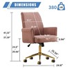 Angel Sar Mid-Back Ergonomic Office Chair with Lift Function, Pink Striped Fabric Chair with Gold Base, Adjustable Task Chair for Home Office - 3 of 4