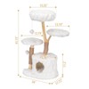 VisioGear Modern Cat Tree, Natural Branch Cat Tower, Cat Condo, Indoor Cat Furniture, Kitten Cat Gift, White, 34.06"*17.72"*41.73" - 3 of 4