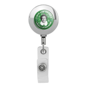 Elf Movie I Just Like To Smile Metal Chrome Badge ID Card Holder Clip - 1 of 3