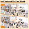 Toddler Table and Chair Set, Height Adjustable Kids Table and Chair Set of 4, Toddler Table for Reading, Drawing, Eating, for Ages Over 3 - 3 of 4