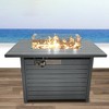 Mondawe 11" H x 42" L Alloy Steel Rectangular Propane Outdoor Fire Pit Table - 2 of 4