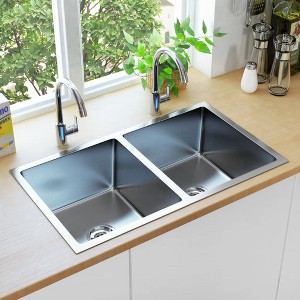 vidaXL Handmade Kitchen Sink Stainless Steel - 1 of 4