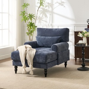 Hrinhom 34.7"W Modern Chaise Lounge,Upholstered Indoor Leisure Sofa Recliner, Chair Sleeper - 1 of 4