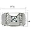 Slickblue Men’s Stainless Steel Ring, Clear CZ Accent, High Polished Fashion Ring, No Plating, Size 8-13 - 2 of 4
