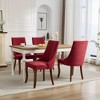 CENGHU Rayon Cloth Flocking Linen Dining Chairs Set of 2, Comfy Fabric Upholstered Accent Chairs with Curved Solid Wood Legs for Dining Room - 3 of 4