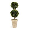 Plum & Post Boxwood Double Faux (Fake) Sphere Topiary 20" - 2 of 4