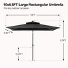 Pellebant 10 x 6.5 FT Rectangular Double Top Patio Market Umbrella with Tilt & Crank - 3 of 4
