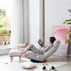 Japanese Style Adjustable Floor Recliner Chair with 360° Swivel Base, Foldable Lazy Tatami Chair with 14-Position Headrest & 3-Level Backrest - 3 of 4