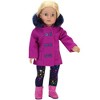 Sophia’s by Teamson Kids Moose Print Winter Pajamas & Fuzzy Slipper Set for 18” Dolls, Blue/Pink - 2 of 4