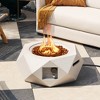 Costway 28" Hexagon Terrazzo Propane Gas Fire Pit with Stainless Steel Burner & Lava Rocks - 4 of 4
