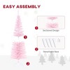 Whisen 5FT Artificial Pencil Christmas Tree with 294 Realistic Branch Tips and Plastic Stand - Pink - 4 of 4