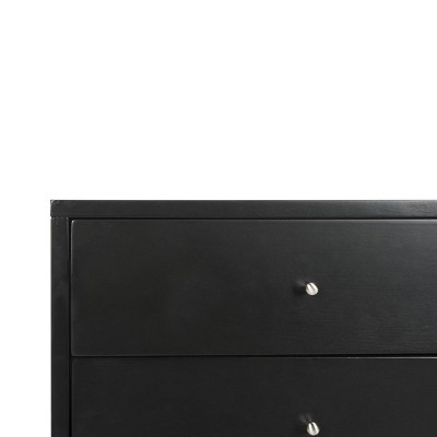 Lyla Black/Silver Transitional 2-Drawer Nightstand