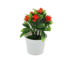Unique Bargains Artificial Plants Leaf with Curled Rose Plastic 4.72"x4.72"x6.30" 1 Pcs - 1 of 4