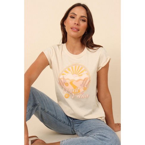 Petal And Pup Bianca Graphic T Shirt - Cream L : Target