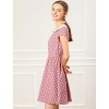 INSPIRE CHIC Women's Peter Pan Collar Short Sleeves Contrast A-Line Polka Dots Dress - 4 of 4