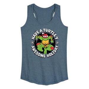 Women's - Teenage Mutant Ninja Turtles - Have A Turtley Awesome Holiday Graphic Racerback Tank - 1 of 4