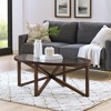 HDZNVF Tempered glass coffee table solid wood base - 3 of 4