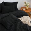 Seersucker Black Queen Comforter Set, 7 - Piece Lightweight Bedding with Comforter, Sheets, Pillowcases and Shams - 4 of 4
