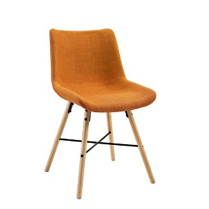 Upholstered Linen Side Chair, Set of 2 Orange - Saracina Home, Pumpkin