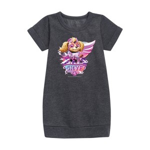 - Paw Patrol - Skye Lightning Graphic Short Sleeve Fleece Dress - 1 of 4