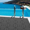 Syemin Carpet Tiles 44 Pieces Balcony Deck Tiles, DIY Interlocking Deck Floor Tiles for Poolside Balcony, Backyard, Gray, 12"*12"*0.8" - 4 of 4
