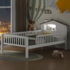 ALEXOUN Kids Bed Frame,Solid Wood Bed with Guardrails & House-Shaped Headboard,Built-in Storage Shelf,No Box Spring Needed - 4 of 4