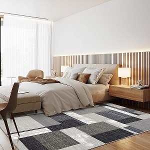 Large Area Rug Machine Washable Rug Geometric Non Slip Low Pile Rug Stain Resistant Indoor Carpet for Living Room - 1 of 4