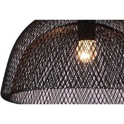 Warren Black Iron Dome Pendant Light with Adjustable Height
